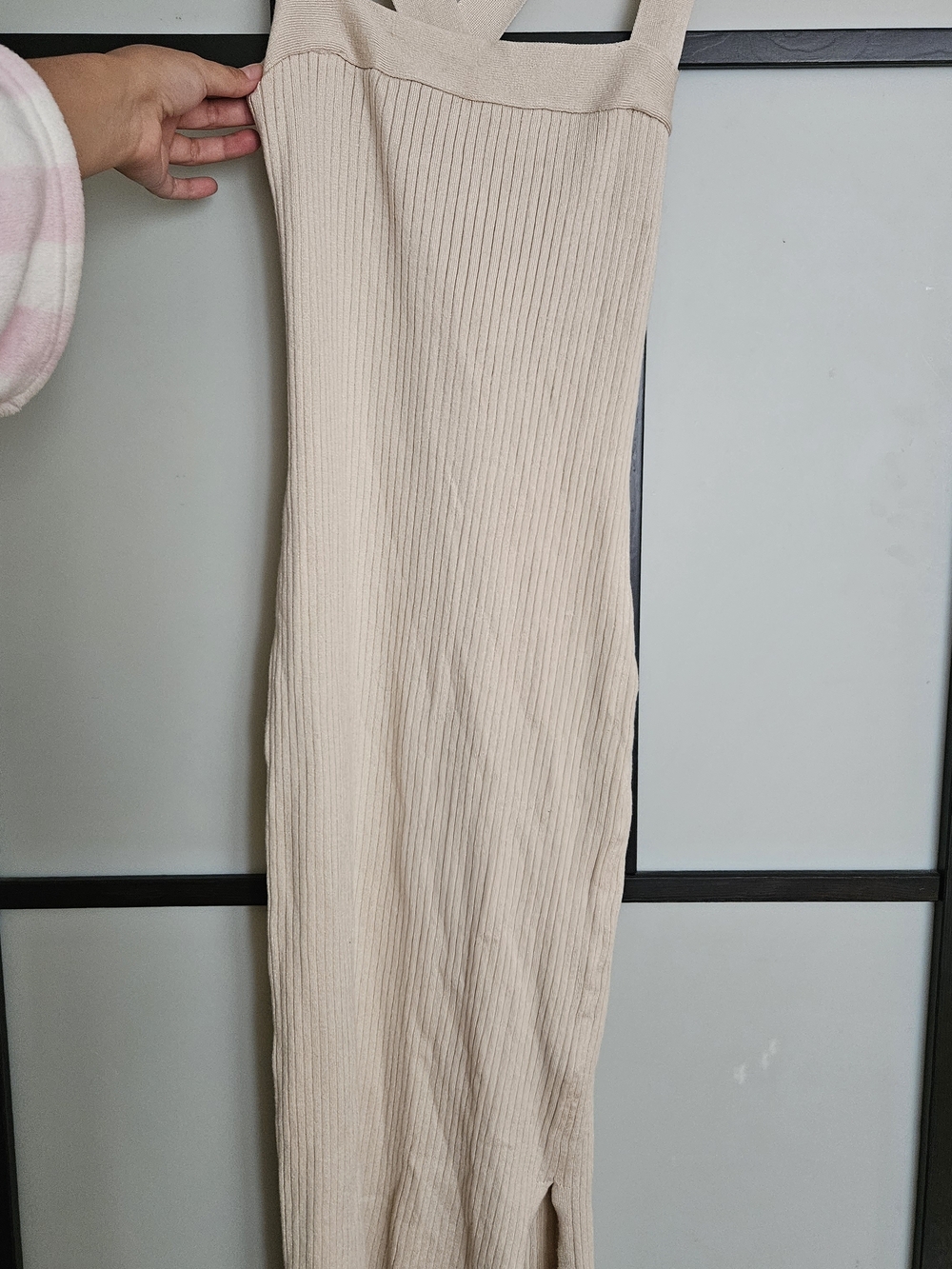 Forever 21 Ribbed Midi Dress in Beige